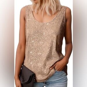 Like New Gold Sequin top